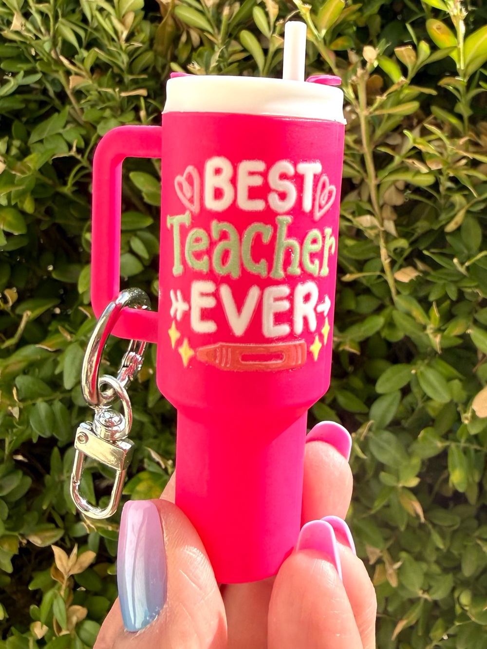 Keychain lip balm holder Stanley-inspired water bottle replica gift idea